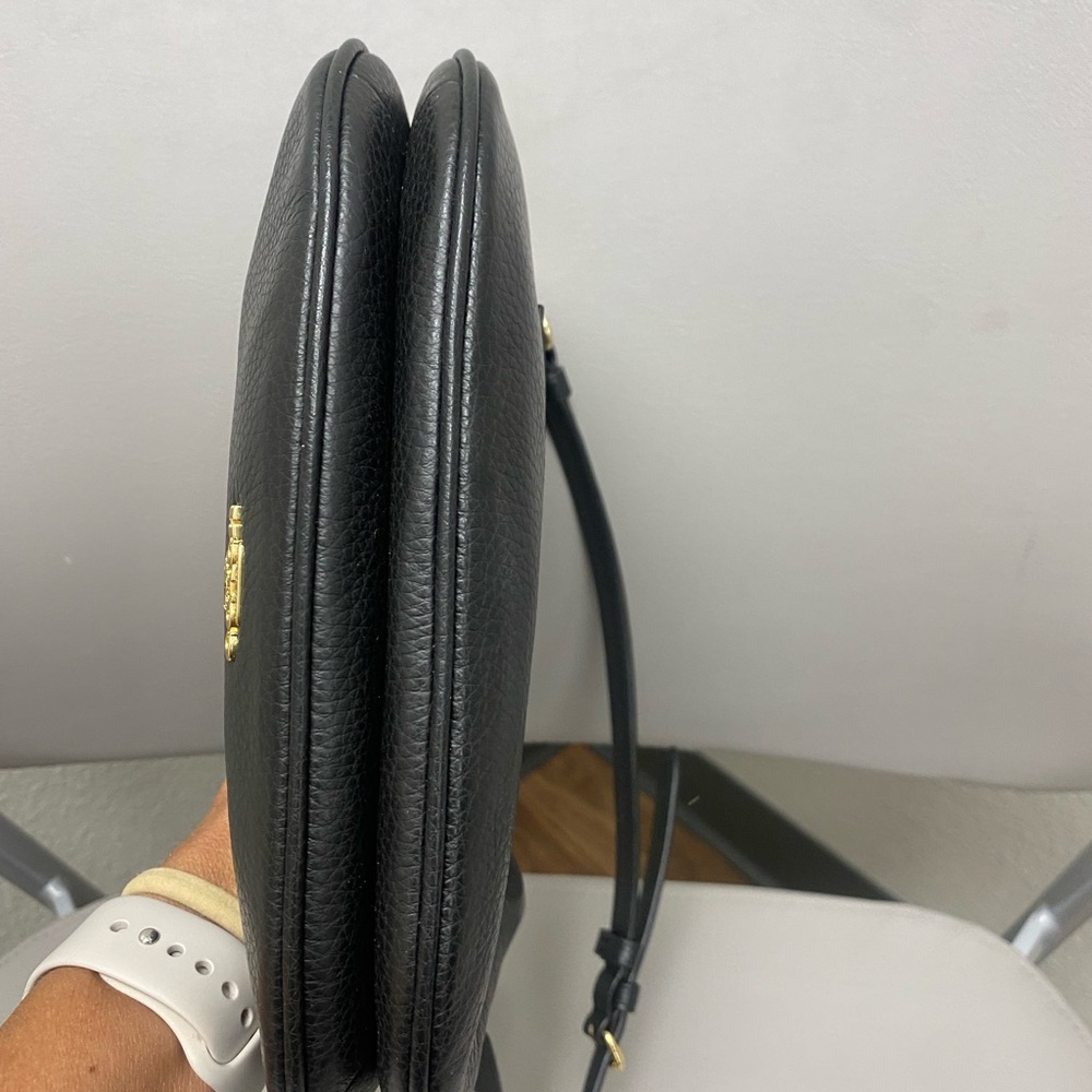 💯Authentic Coach Double Zipper Pebbled Black Leather Crossbody Bag-NWOT - Picture 9 of 10